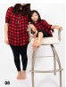 Off The Shoulder Buffalo Plaid Printed Fashion Top (SM, LXL) 